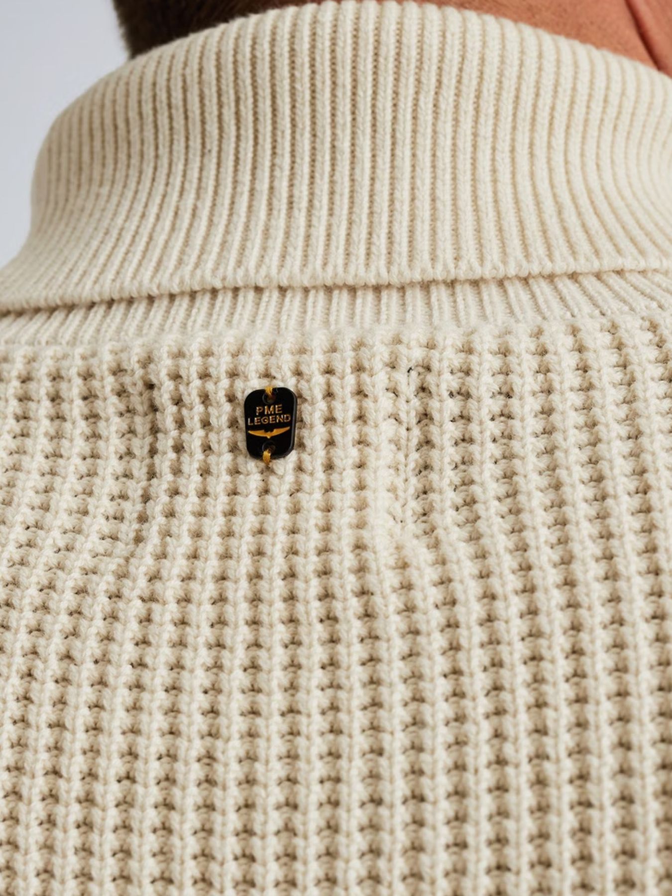 Pme Legend Roll neck cotton blend Bone White Melee 2900156371055