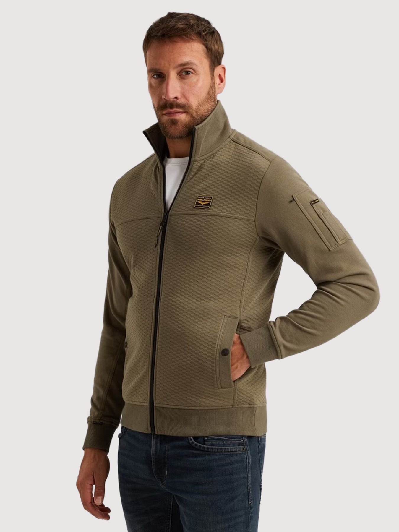 Pme Legend Zip jacket jacquard interlock swea Dusky Green 2900156375039