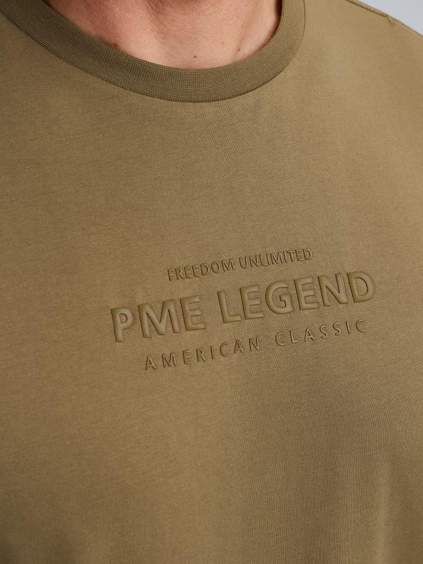 Pme Legend Short sleeve r-neck cotton elastan Dusky Green 2900156379013
