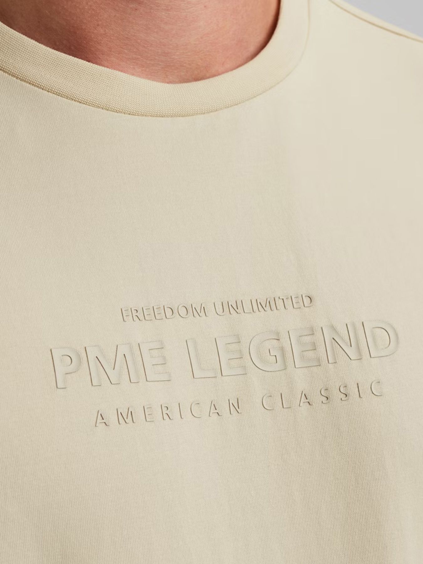 Pme Legend Short sleeve r-neck cotton elastan Bone White 2900156380019