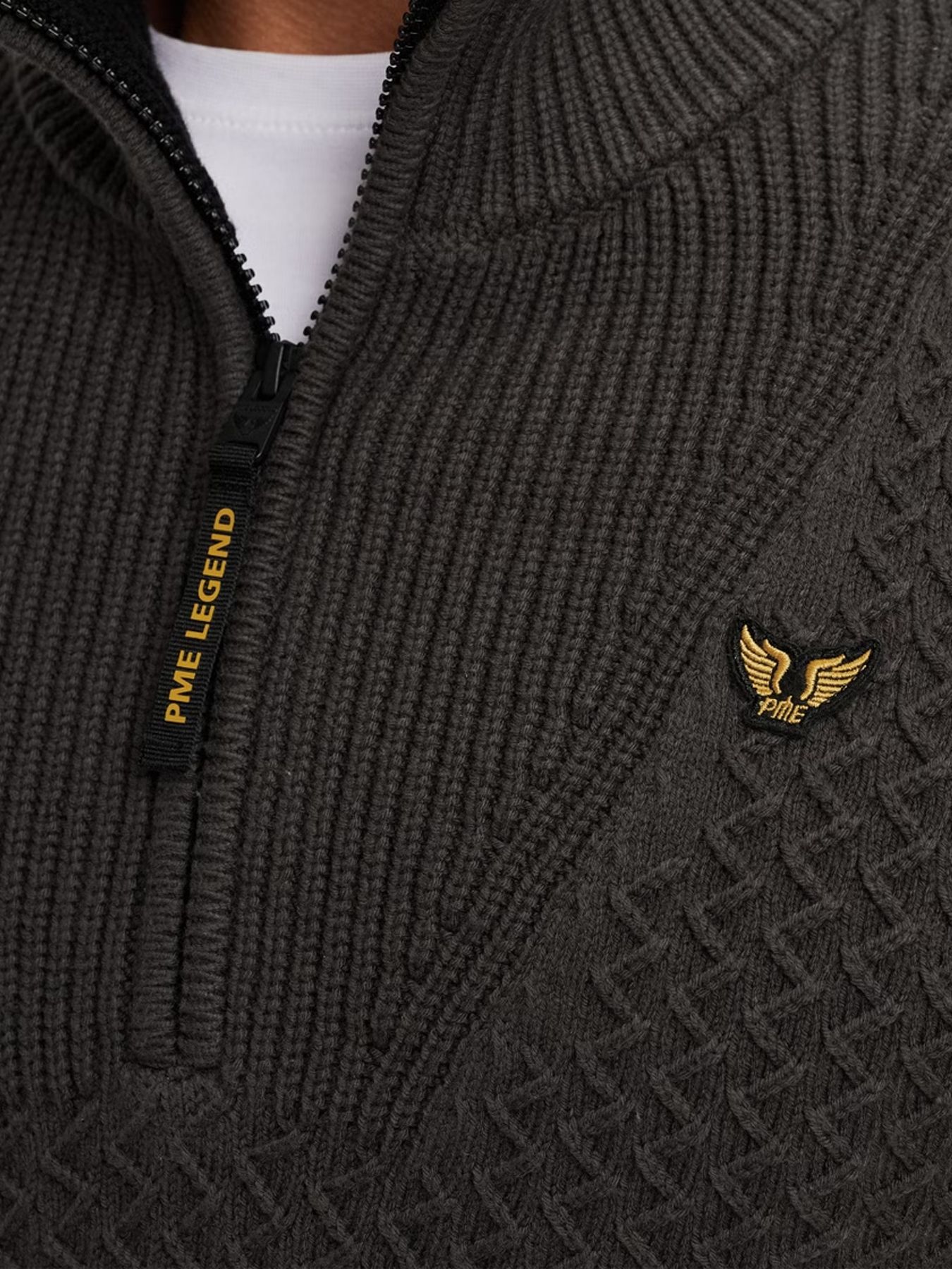 Pme Legend Half zip collar cotton mix structu Dark Grey 2900156383034