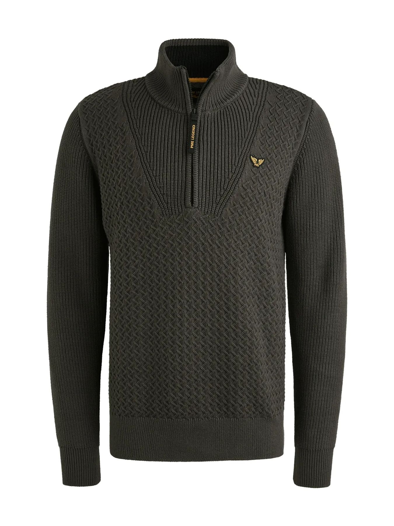 Pme Legend Half zip collar cotton mix structu Dark Grey 2900156383034