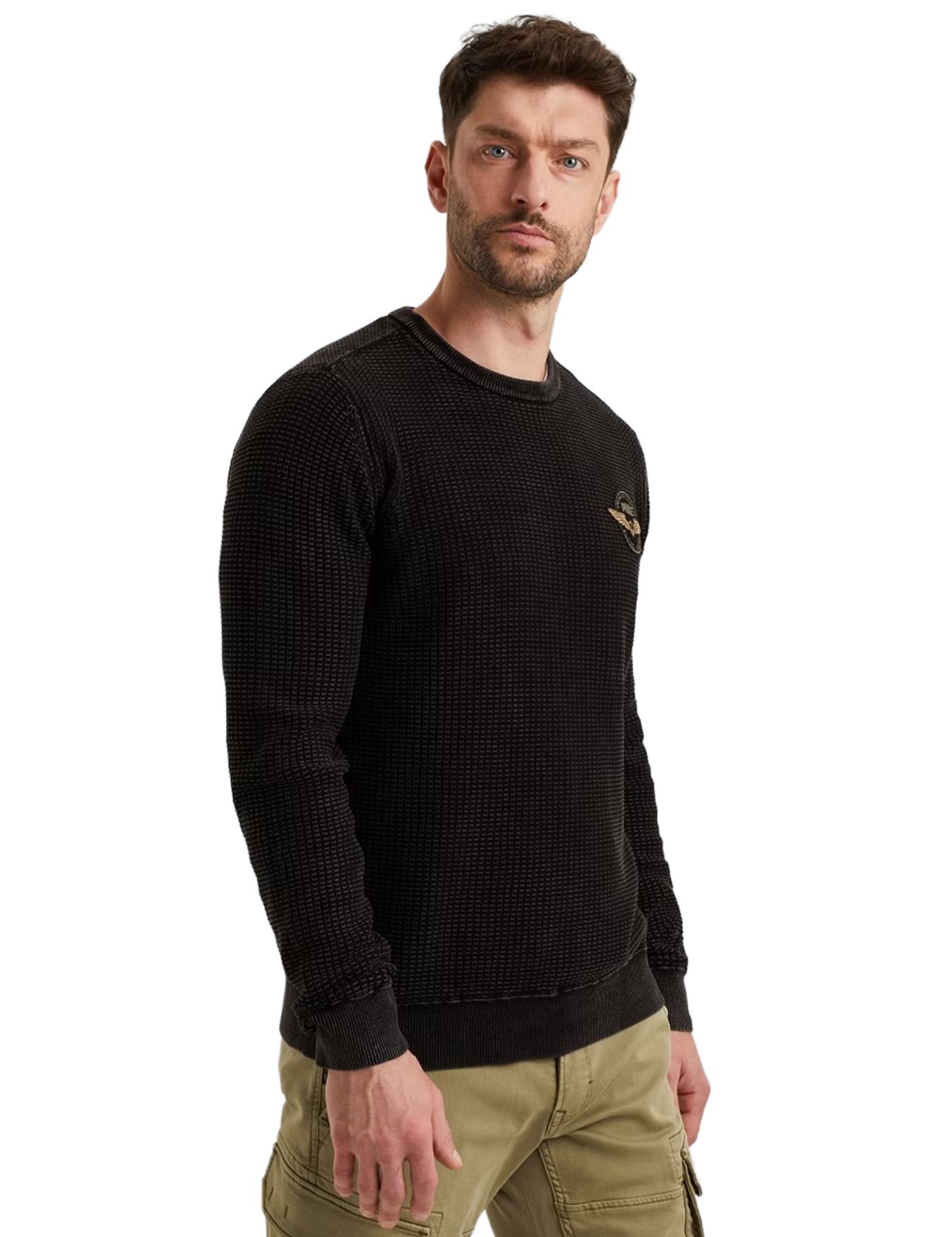 Pme Legend R-neck cotton garment dye stone wa Black 2900156384031