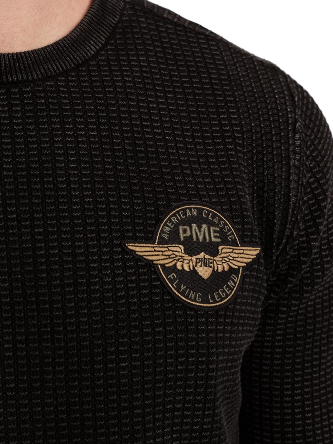 Pme Legend R-neck cotton garment dye stone wa Black 2900156384031