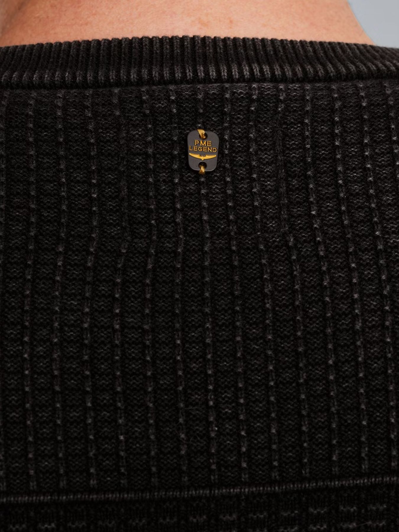 Pme Legend R-neck cotton garment dye stone wa Black 2900156384031