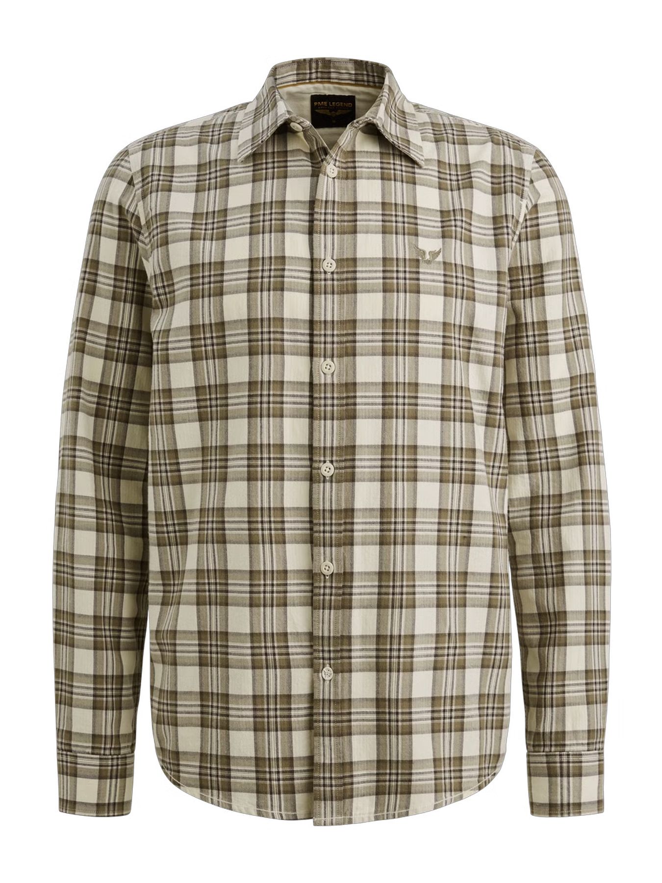 Pme Legend LONG SLEEVE SHIRT Herringbone Yarn Bone White 2900156390025