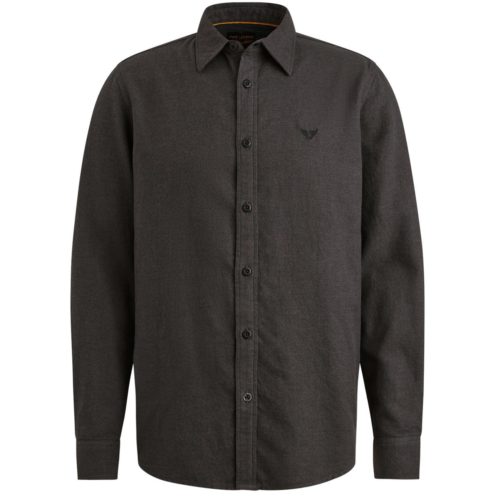 Pme Legend LONG SLEEVE SHIRT YarnDyed Grindle Jet Black 00113227-9067