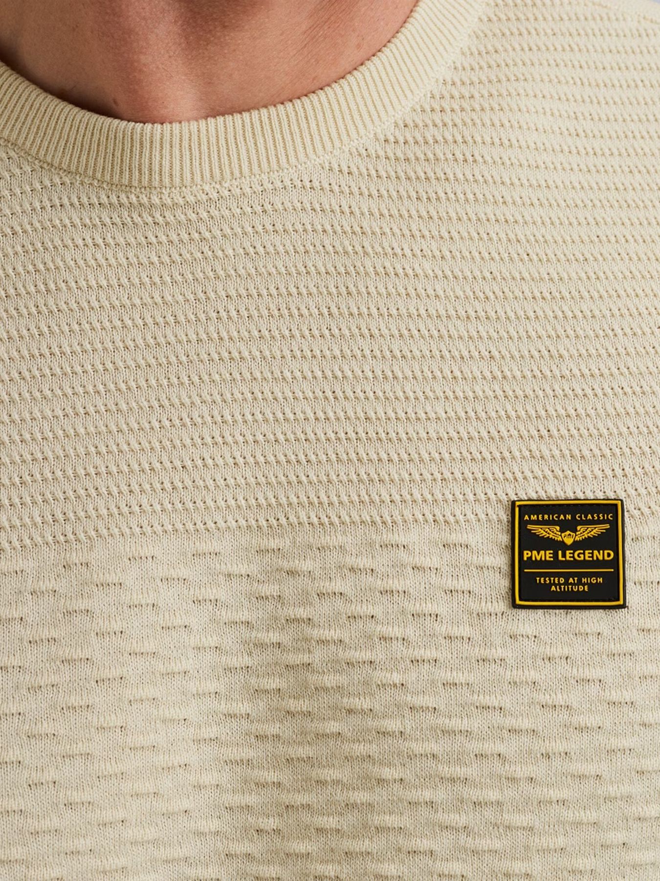 Pme Legend R-neck cotton mouline Bone White 2900156395044 Pme Legend R-neck cotton mouline Bone White 2900156395044