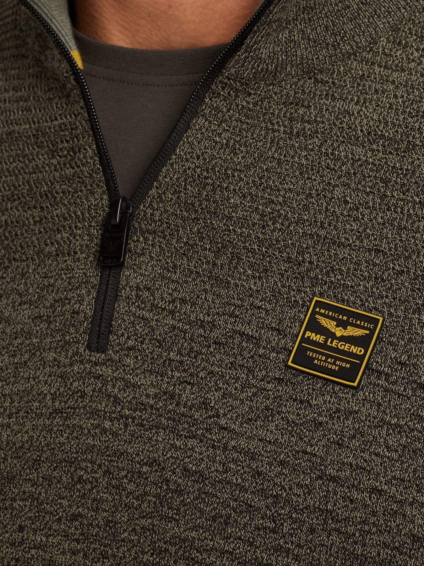 Pme Legend Half zip collar cotton mouline (or Dusky Green 2900156398014 Pme Legend Half zip collar cotton mouline (or Dusky Green 2900156398014