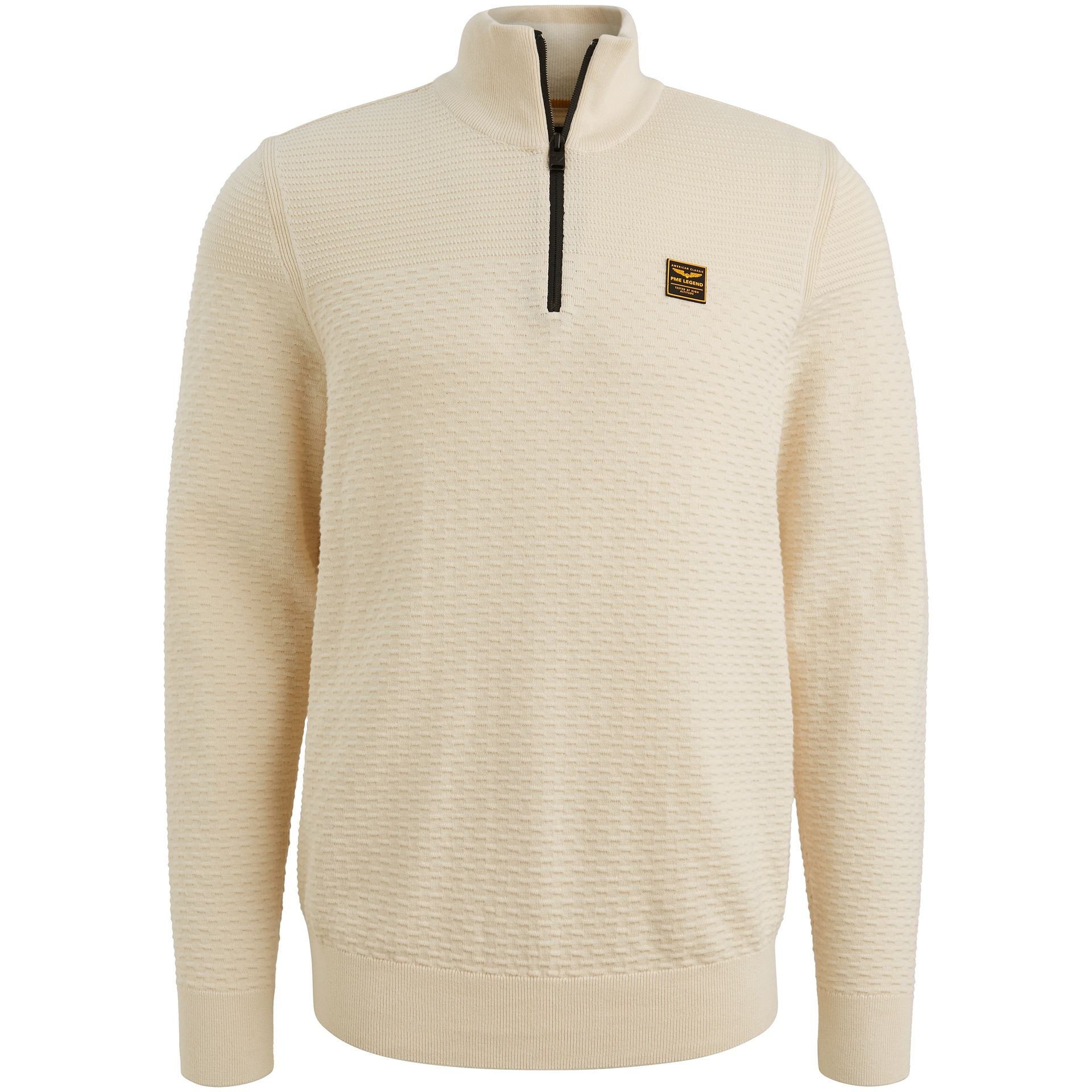 Pme Legend Half zip collar cotton mouline (or Bone White 2900156399042