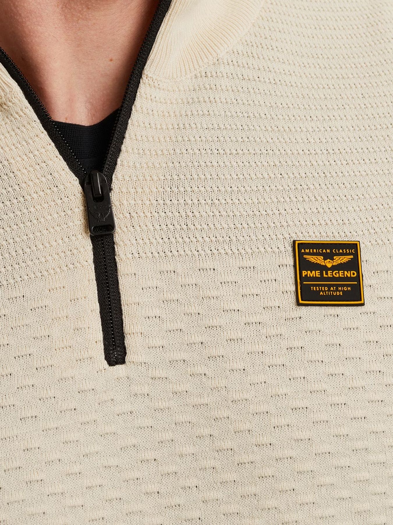 Pme Legend Half zip collar cotton mouline (or Bone White 2900156399042 Pme Legend Half zip collar cotton mouline (or Bone White 2900156399042