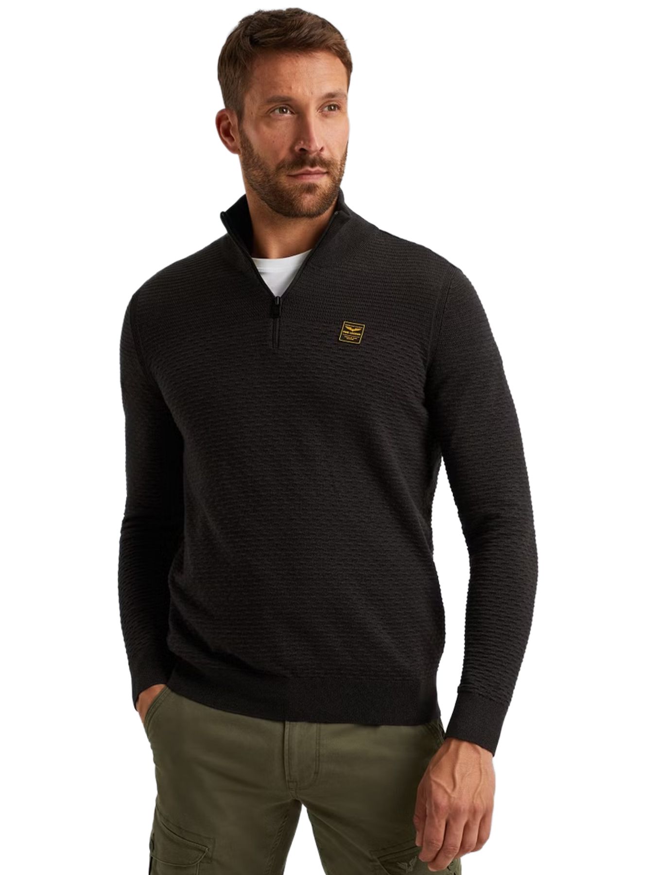 Pme Legend Half zip collar cotton mouline (or Black 2900156400052