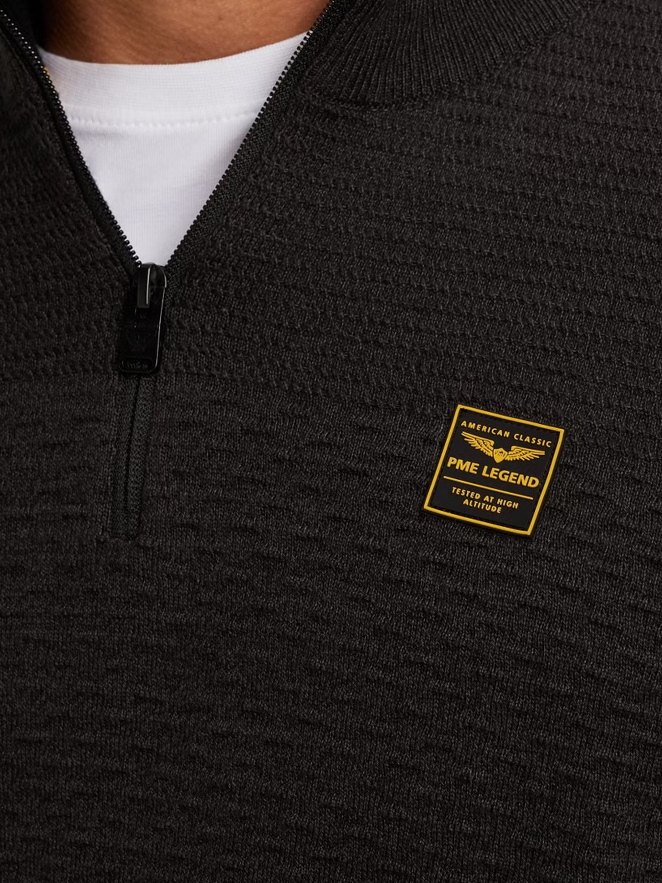 Pme Legend Half zip collar cotton mouline (or Black 2900156400052