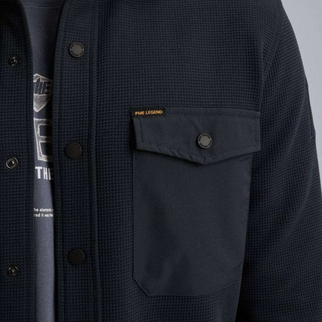 Pme Legend LONG SLEEVE SHIRT Waffle Jersey Carbon 2900156406016