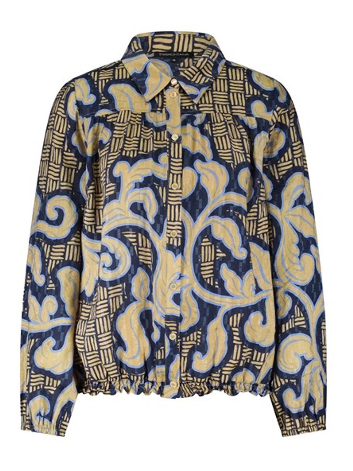 Tramontana Blouse Modern Rococo Tie Detail Print Blues 009995 2900156422023