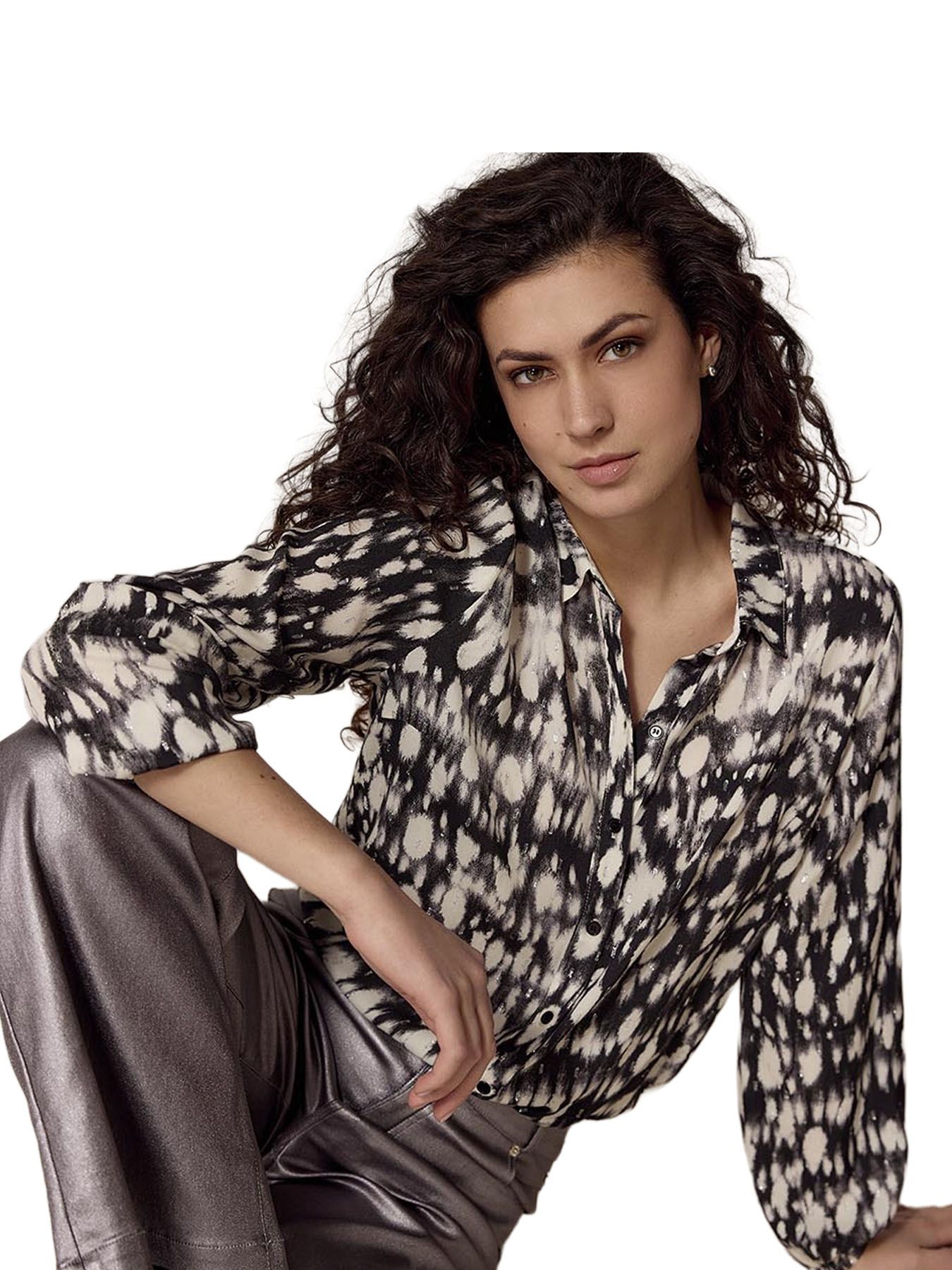 Tramontana Blouse Clouded Dots Print Blacks 009998 2900156424010 Tramontana Blouse Clouded Dots Print Blacks 009998 2900156424010