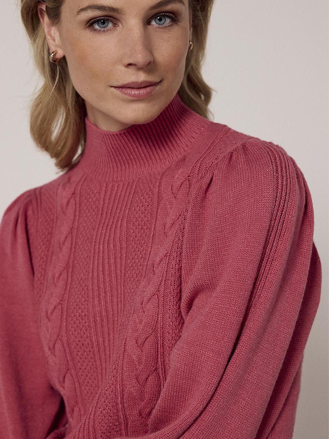 Tramontana Puff-Sleeve Jumper Cables Rosewood 004510 2900156429022