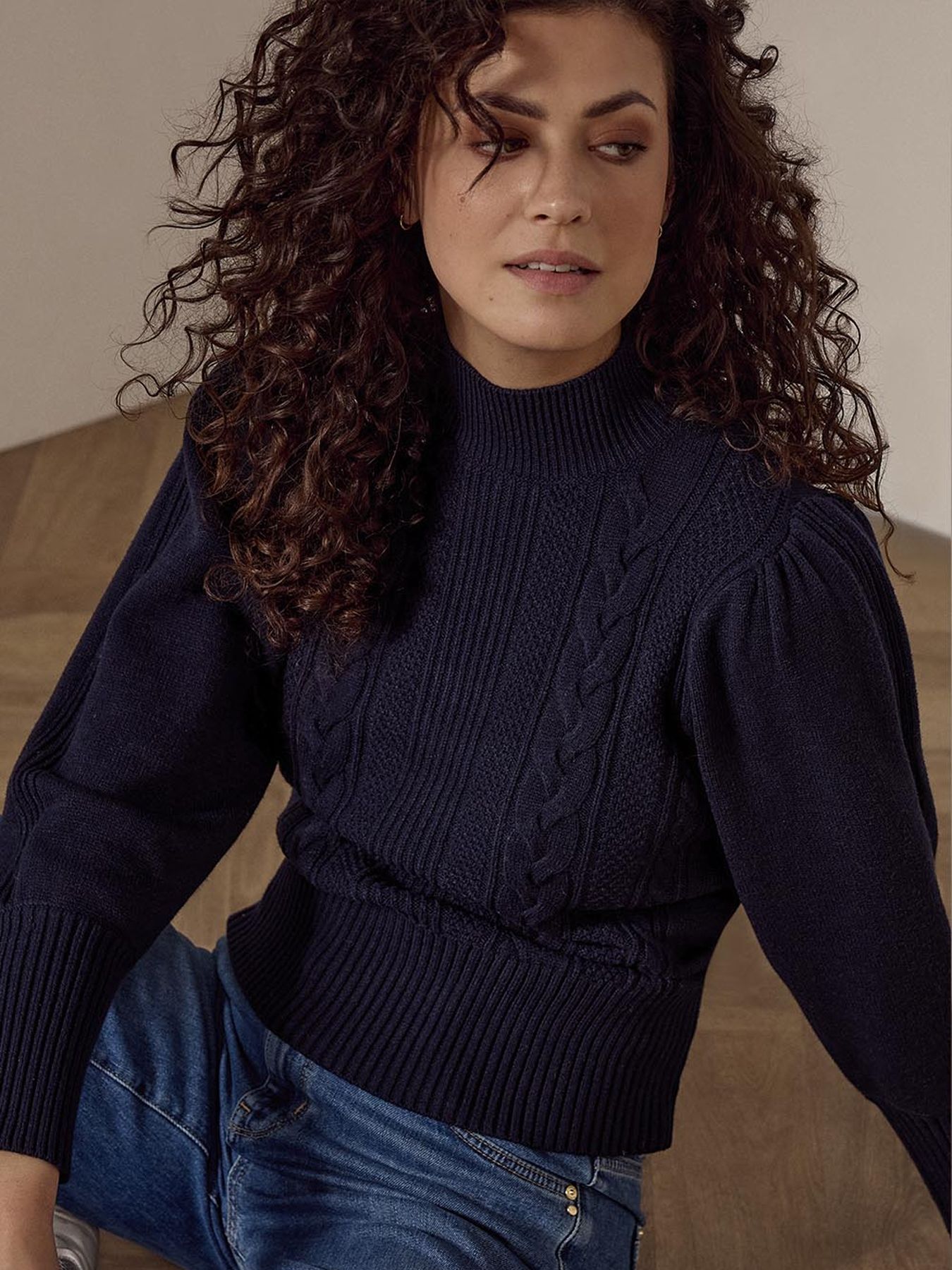 Tramontana Puff-Sleeve Jumper Cables Midnight 005032 2900156430028