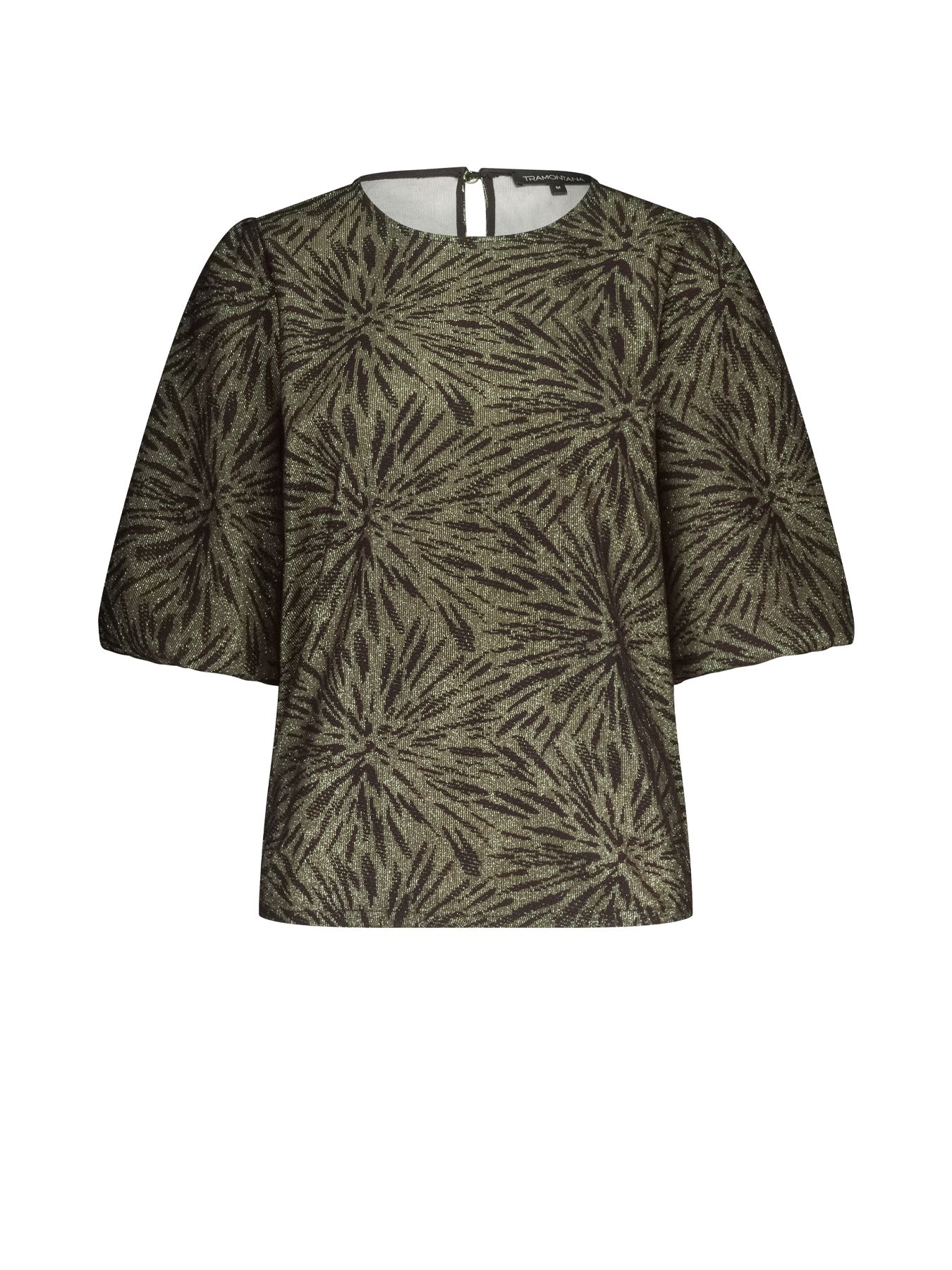 Tramontana Puff-Sleeve Top Sparkling Pattern Black 009000 00113247-EKA26012900000001 Tramontana Puff-Sleeve Top Sparkling Pattern Black 009000 00113247-EKA26012900000001