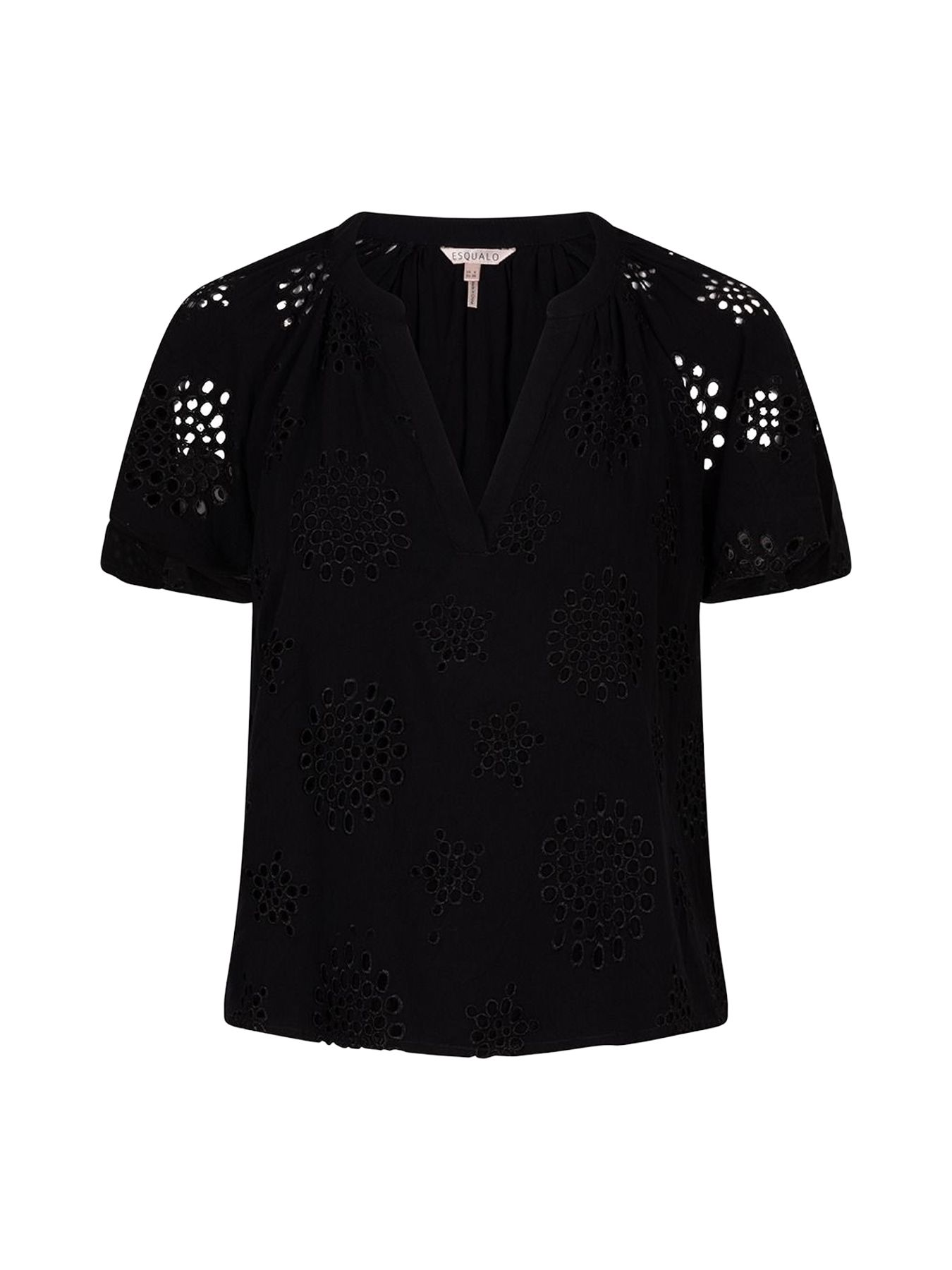 Esqualo Blouse allover embroidery 000 black 2900156445121