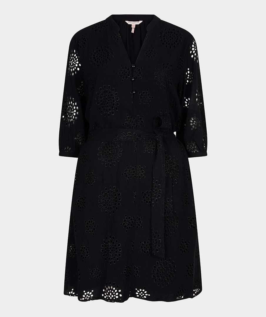 Esqualo Dress allover embroidery 000 black 2900156447125
