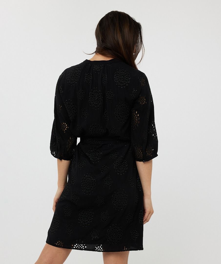 Esqualo Dress allover embroidery 000 black 2900156447132