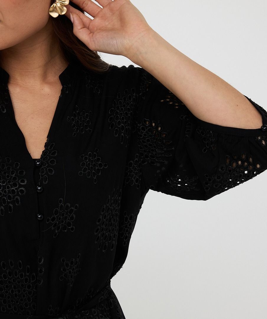 Esqualo Dress allover embroidery 000 black 2900156447132