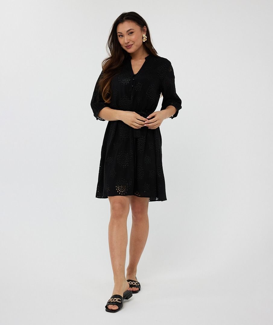Esqualo Dress allover embroidery 000 black 2900156447132