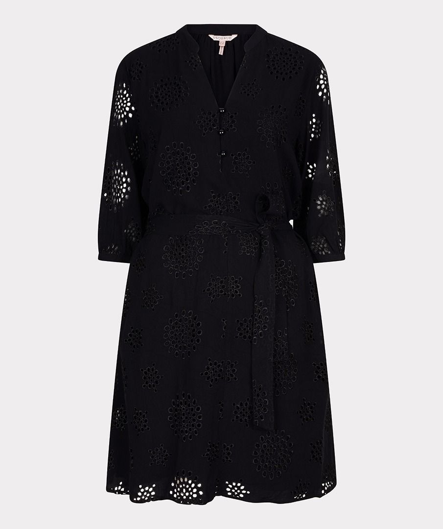 Esqualo Dress allover embroidery 000 black 2900156447132