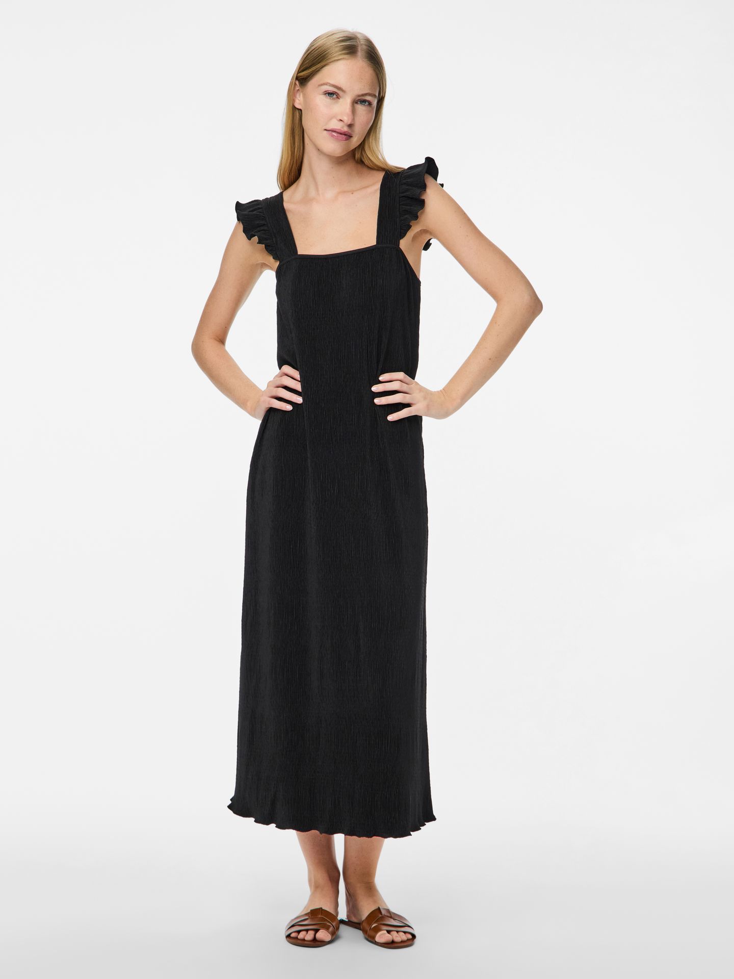 Pieces PCFLORA STRAP FLOUNCE DRESS JRS BC Black 2900156455014
