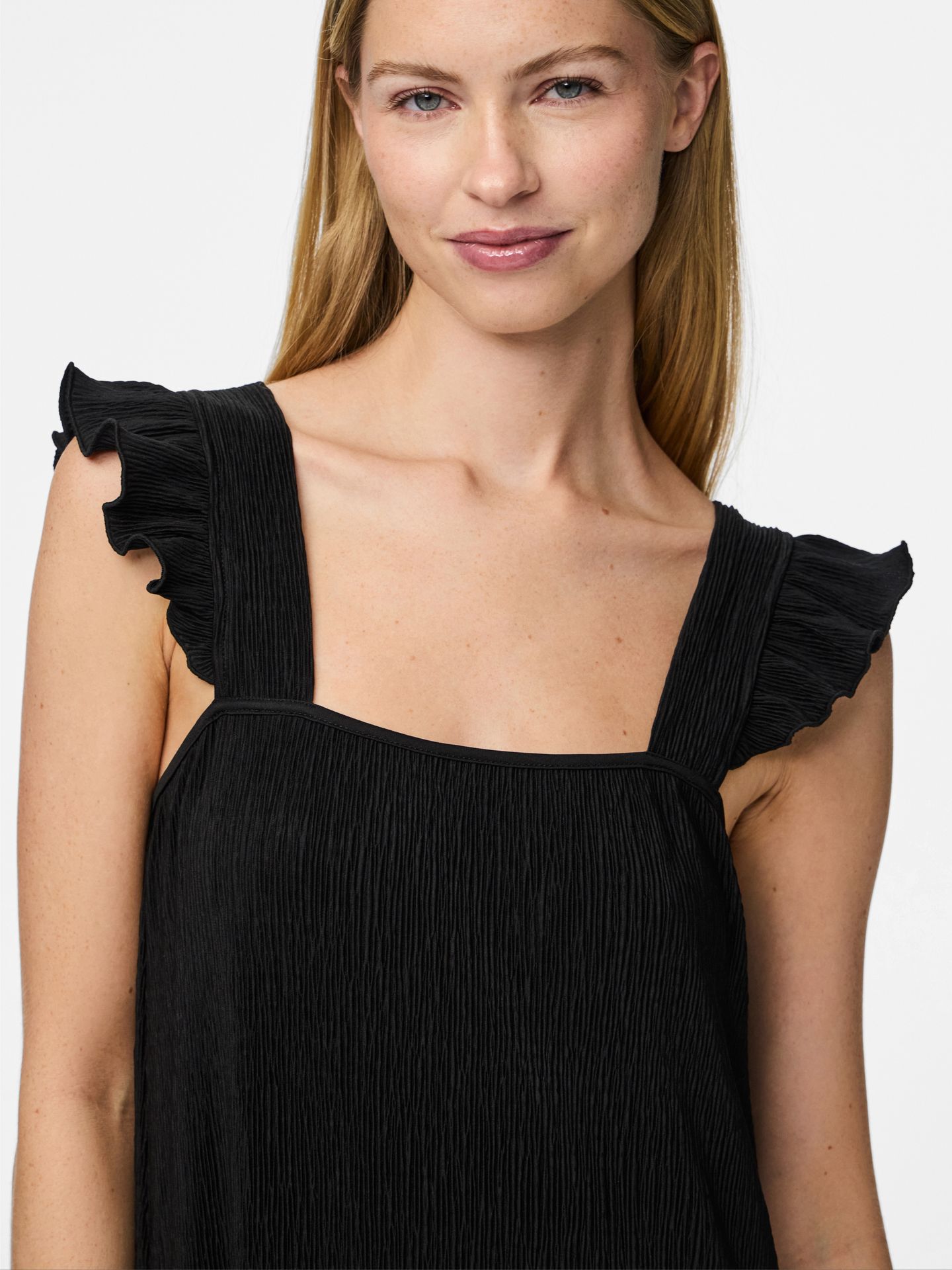 Pieces PCFLORA STRAP FLOUNCE DRESS JRS BC Black 2900156455021