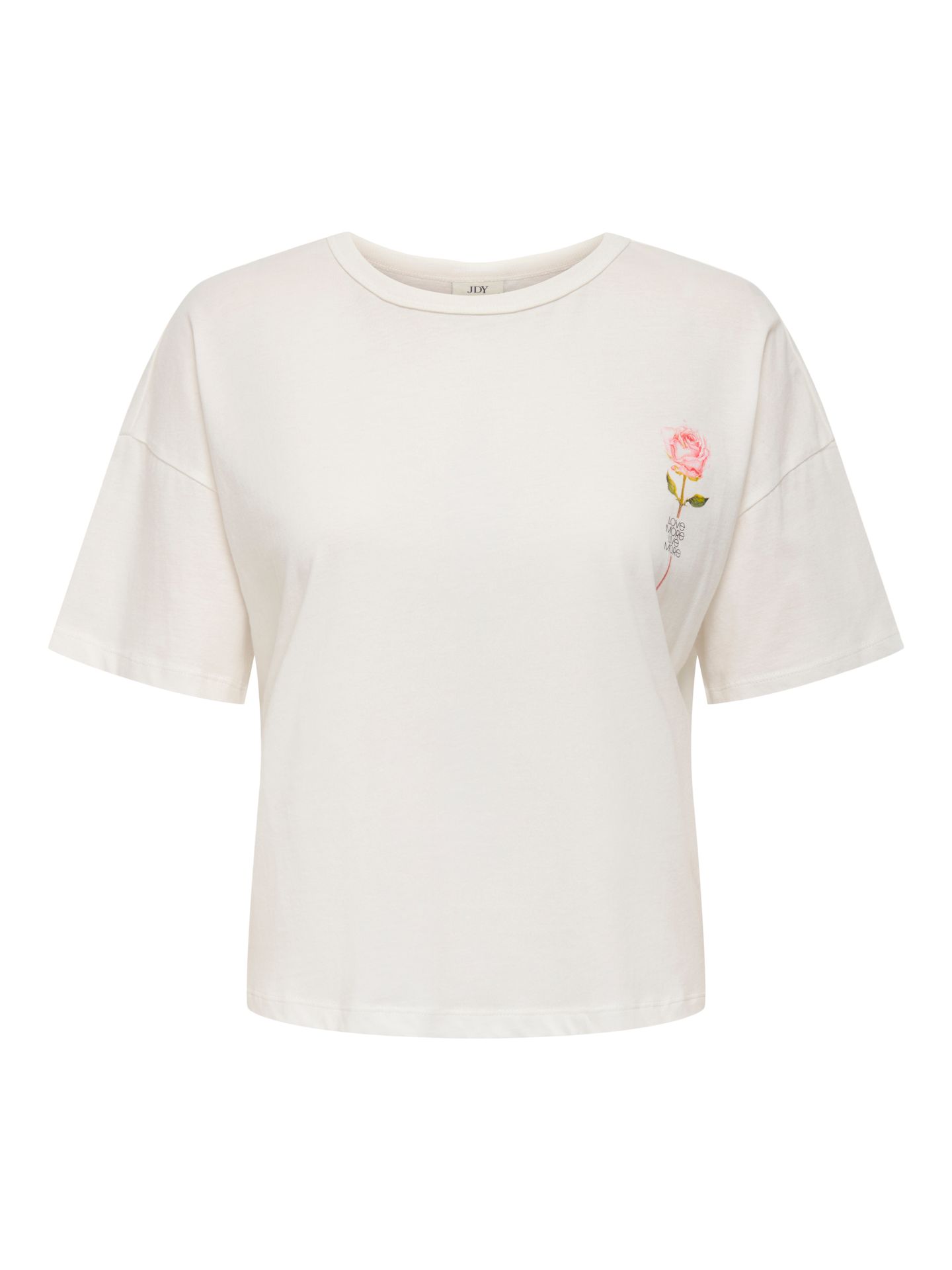 JDY JDYSTAY S/S PRINT TOP JRS Cloud Dancer/FRONT/BACK LOVE 2900156462036