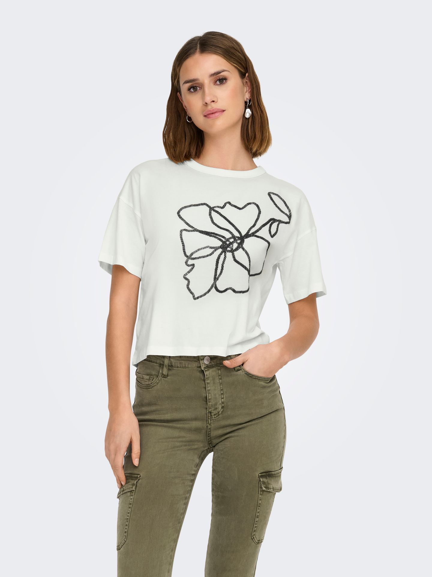 JDY JDYSTAY S/S PRINT TOP JRS Cloud Dancer/Summer pocket (fuchsia 2900156461053