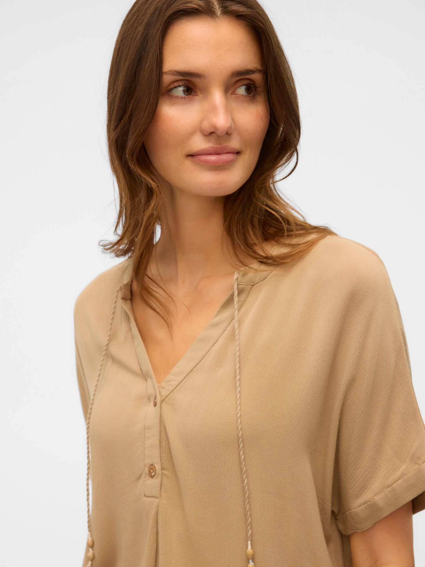 Vero Moda VMBENTE SS WIDE TOP WVN GA Silver Mink 2900156466027