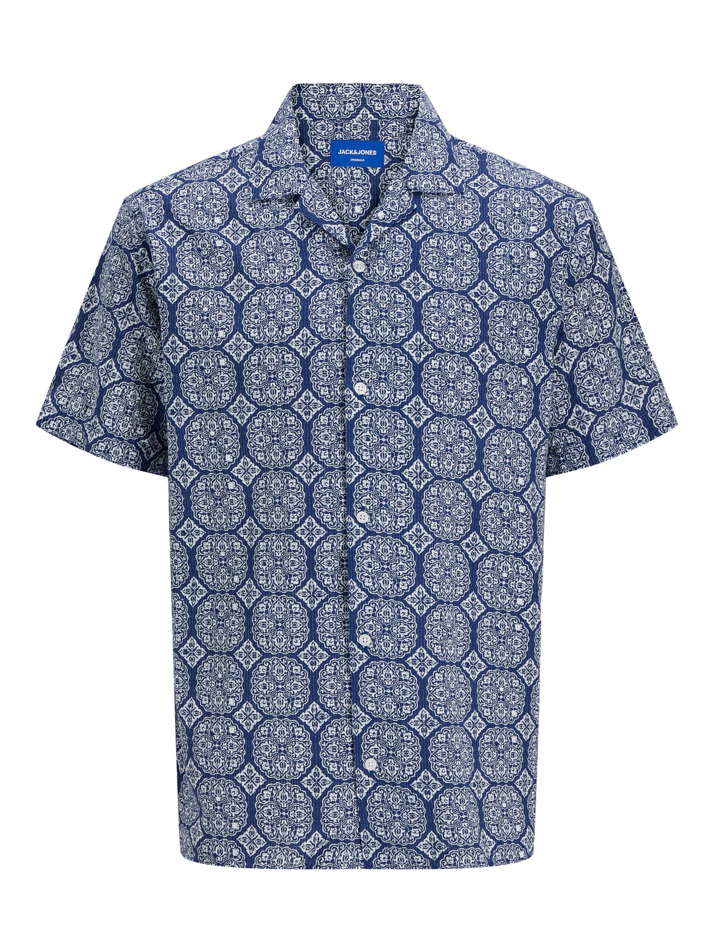 Jack & Jones JORSEERSUCKER AOP SHIRT SS JNR Ocean Cavern 00113269-EKA26011400002767