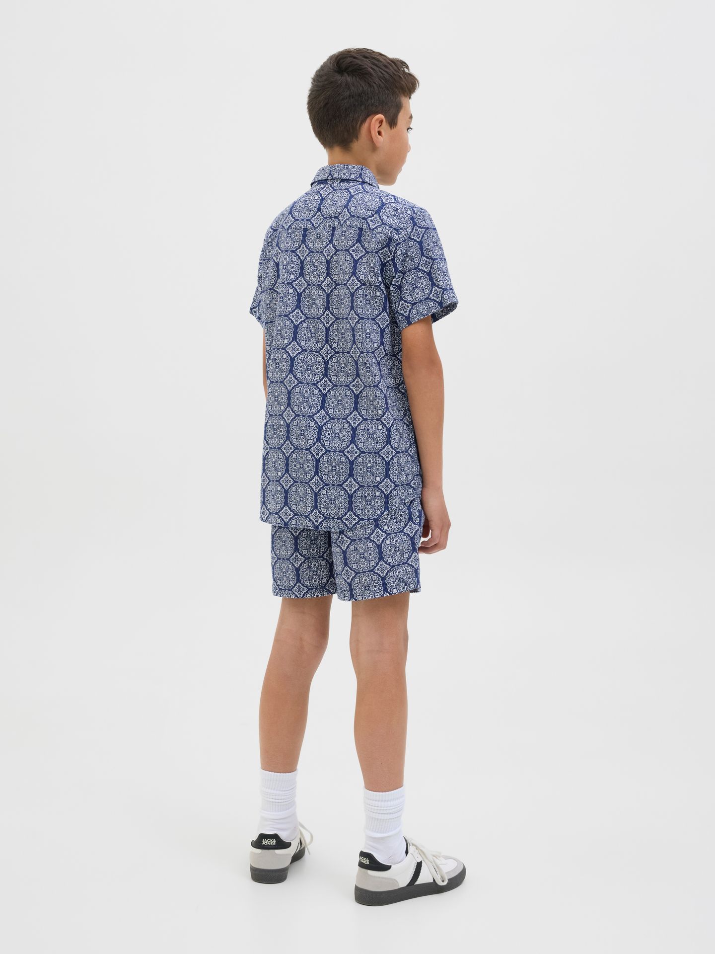 Jack & Jones JORSEERSUCKER AOP SHIRT SS JNR Ocean Cavern 2900156470017