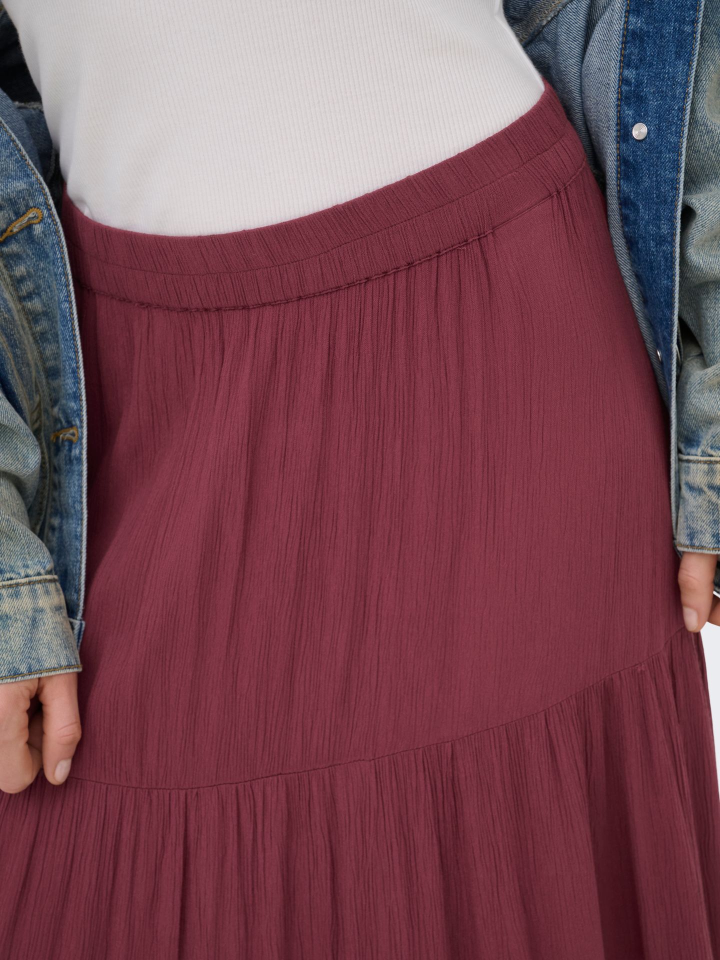 Only ONLMIKKA LIFE LONG SKIRT WVN NOOS Oxblood Red 2900166270027