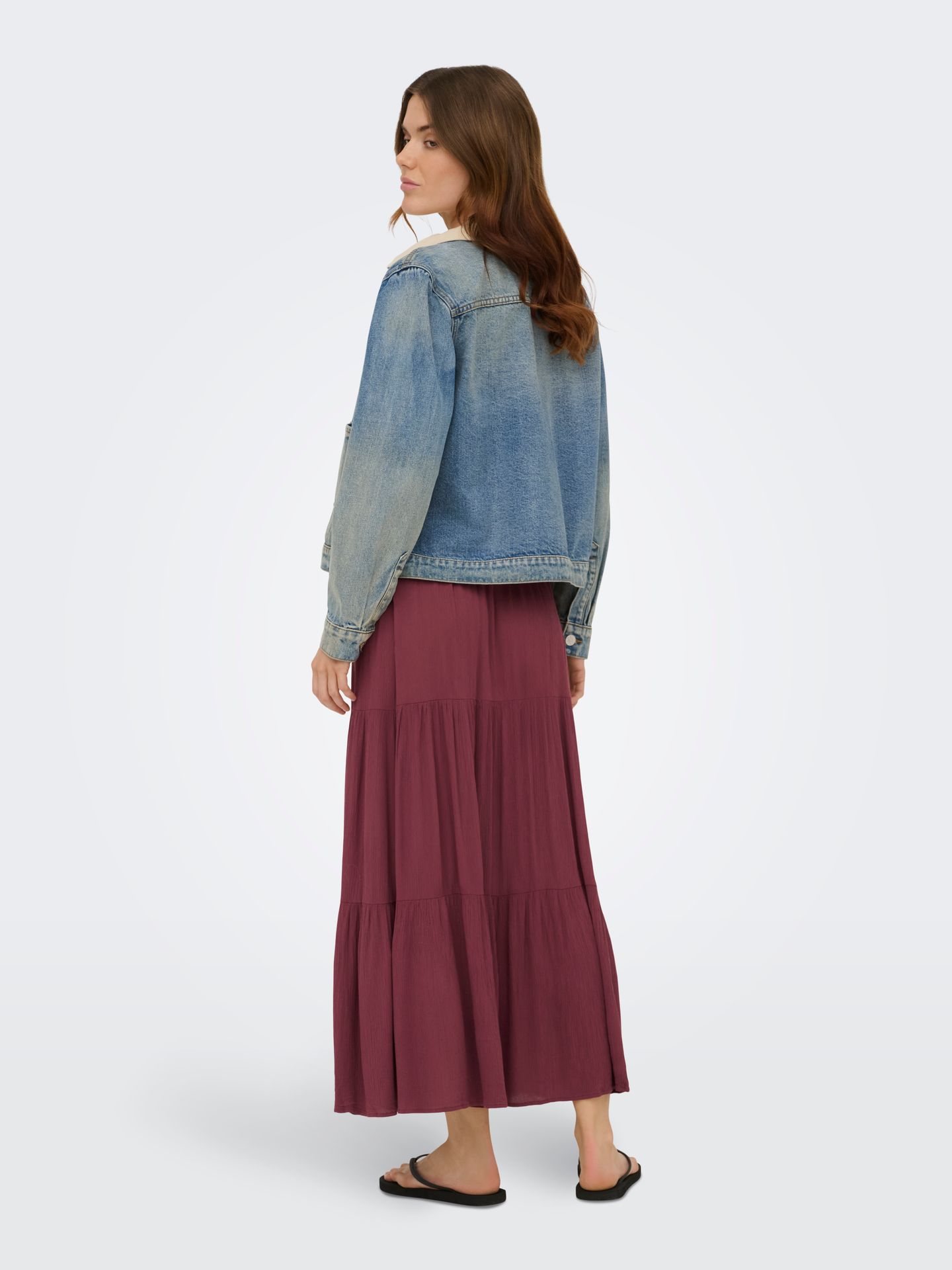 Only ONLMIKKA LIFE LONG SKIRT WVN NOOS Oxblood Red 2900166270027