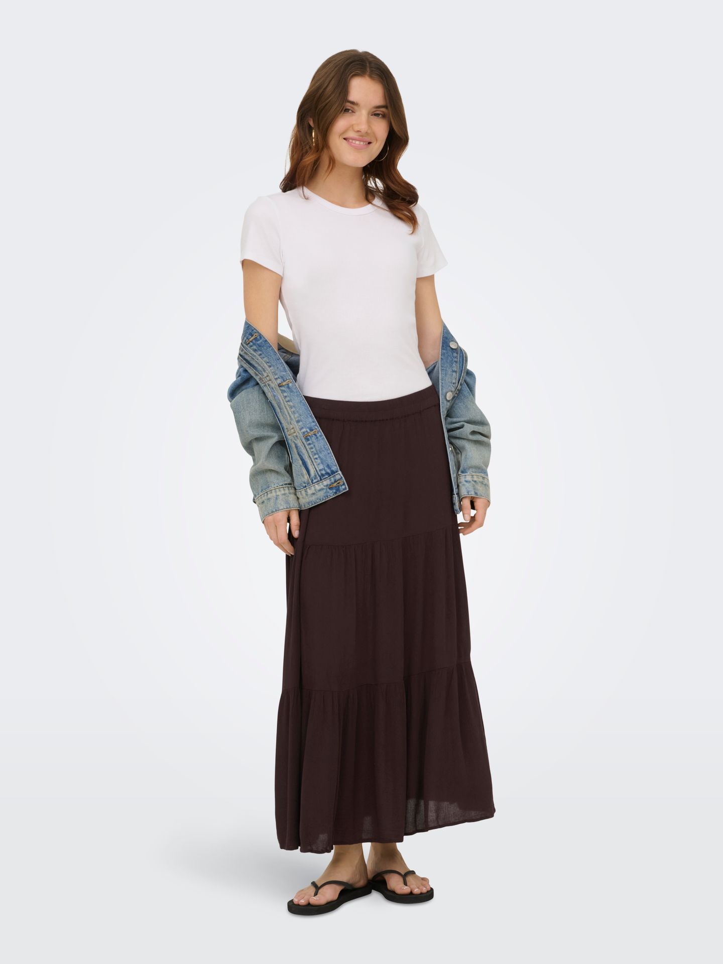 Only ONLMIKKA LIFE LONG SKIRT WVN NOOS Black Coffee 2900166289029