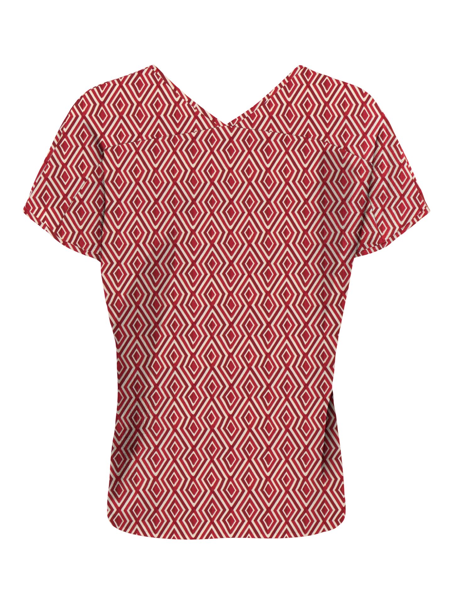 Only ONLNOVA LIFE VIS S/S EMMY TOP AOP Karanda Red/681 Staycay geo 2900156479027