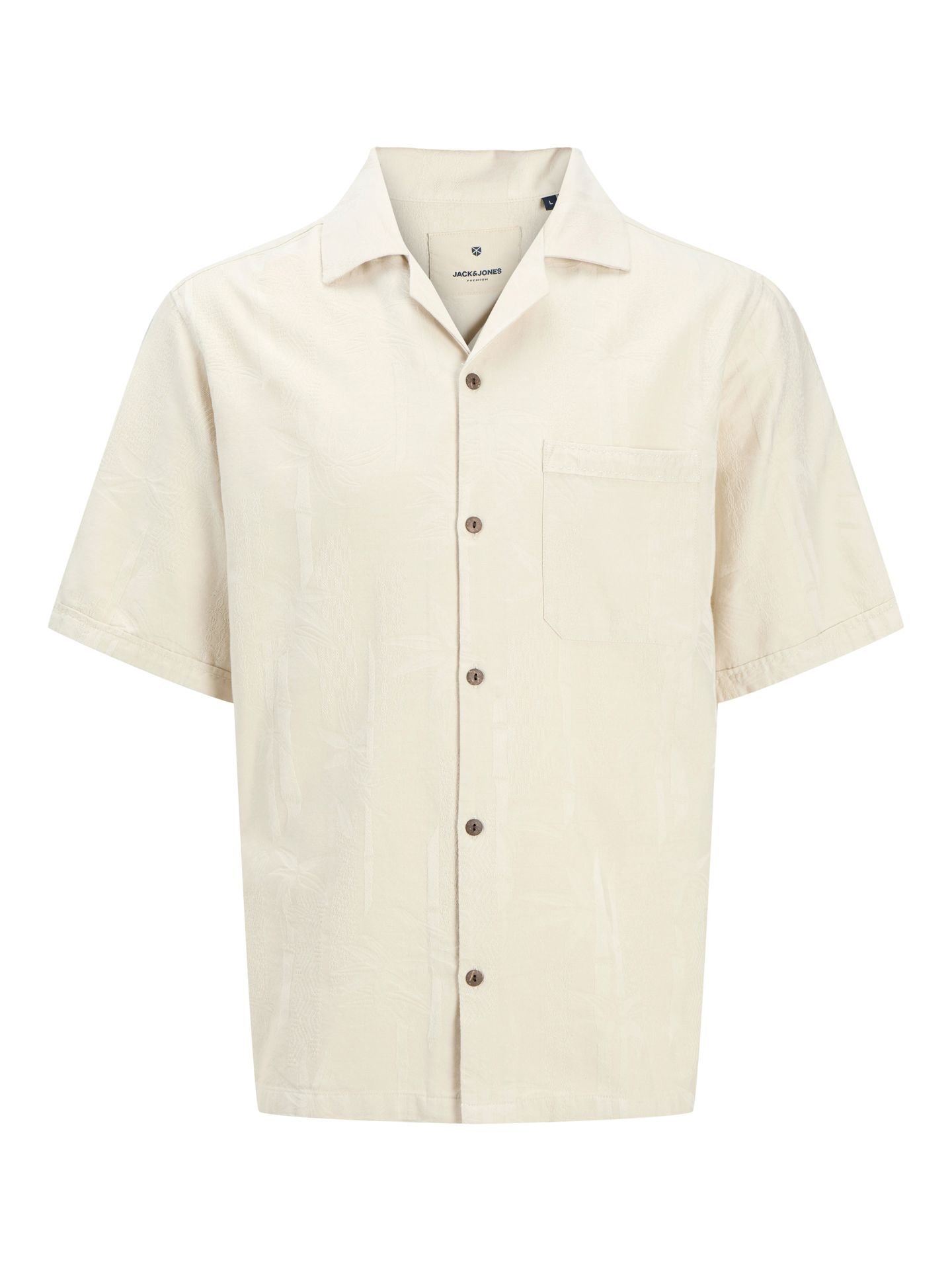 Jack & Jones JPRBLULUKE JACQUARD RESORT S/S SHIR Almond Milk 2900156475050