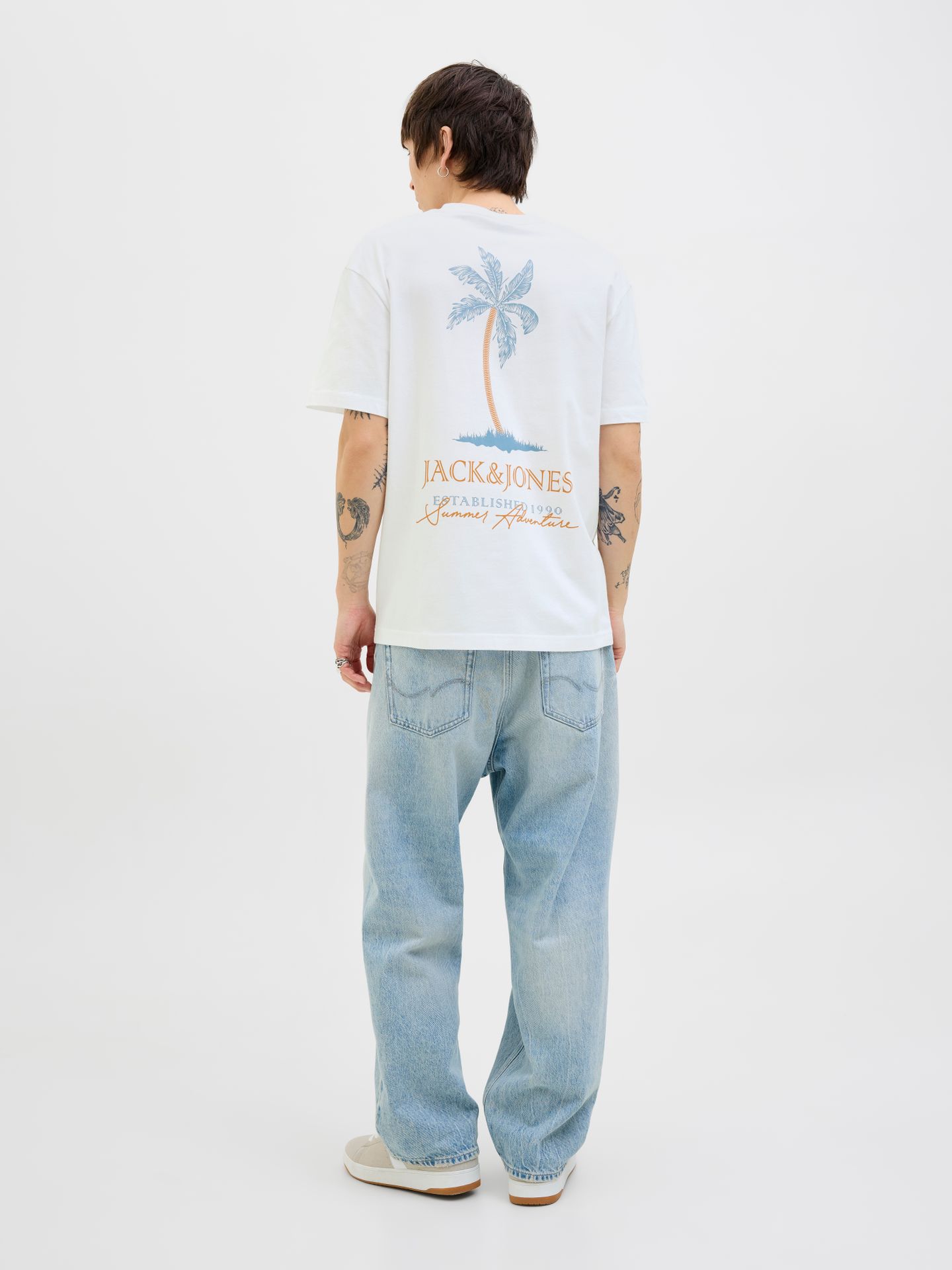 Jack & Jones JJSUMMER VIBES TEE SS CREW NECK LN White 2900156483017