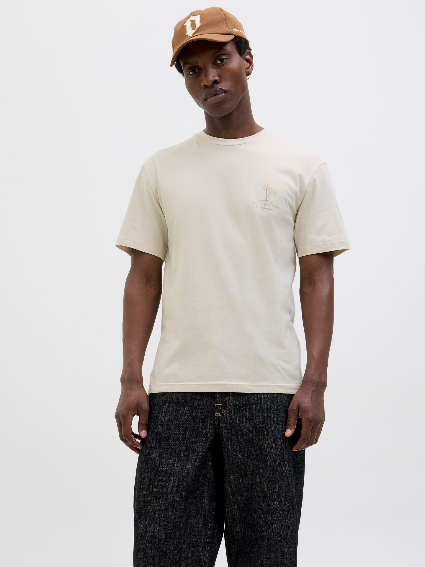 Jack & Jones JJSUMMER VIBES TEE SS CREW NECK LN Moonbeam 00113277-EKA26011400000733