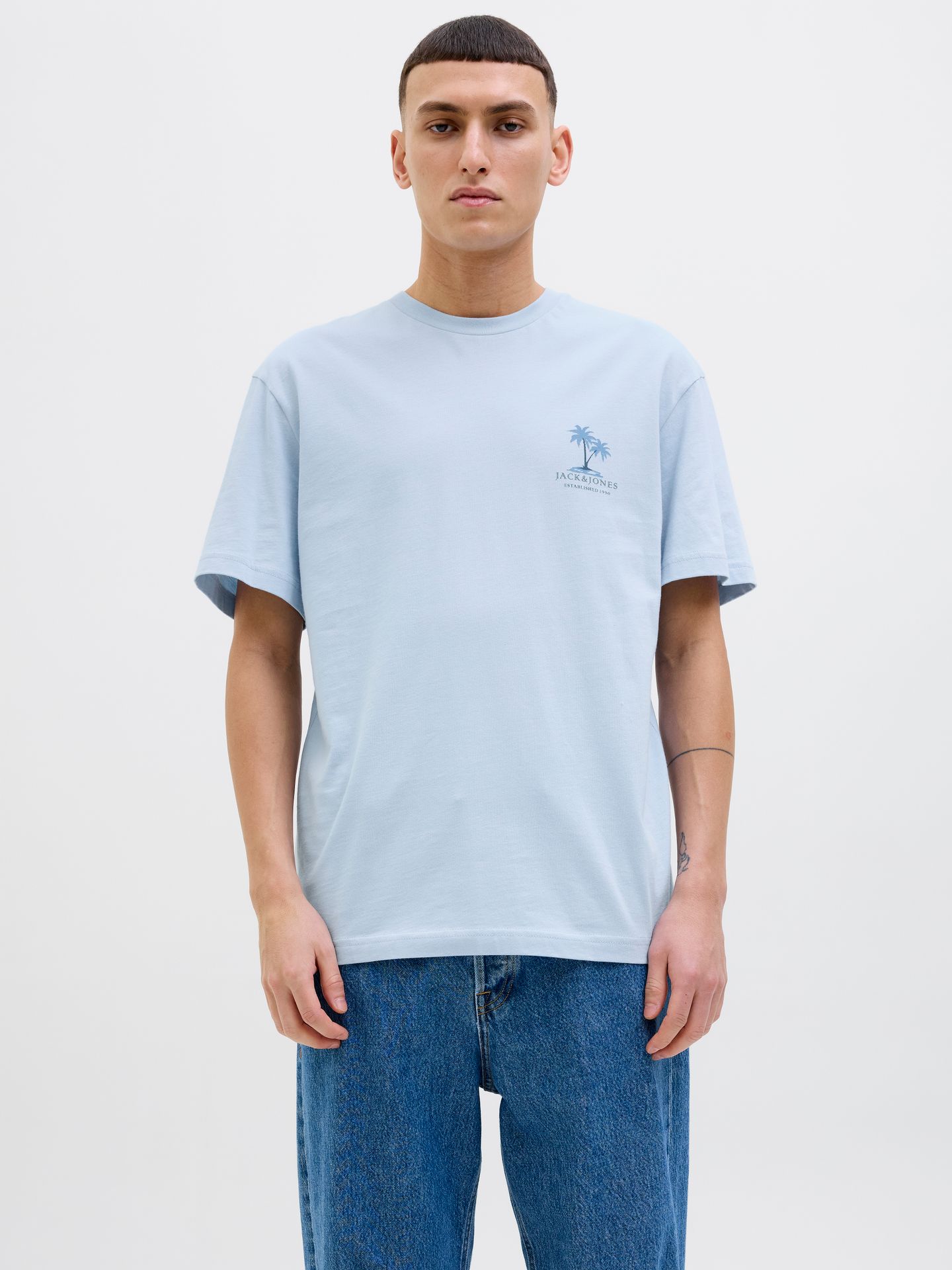 Jack & Jones JJSUMMER VIBES TEE SS CREW NECK LN Chambray Blue 00113277-EKA26011400002618
