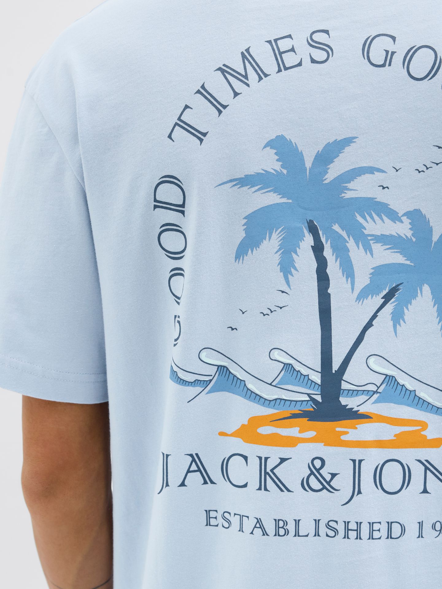 Jack & Jones JJSUMMER VIBES TEE SS CREW NECK LN Chambray Blue 2900156481013