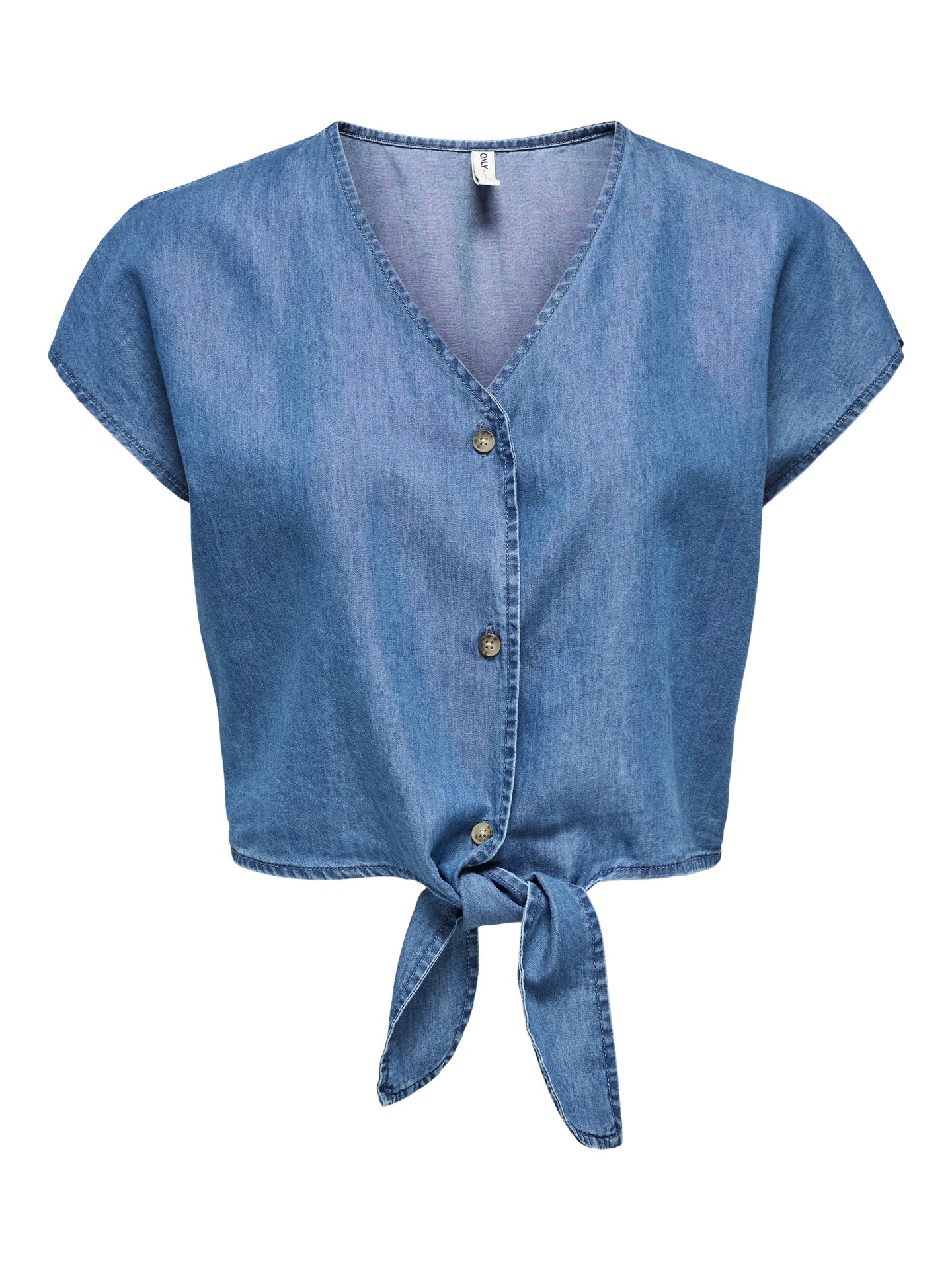 Only ONLBEA SIESTA SS KNOT DNM SHIRT BJ Medium Blue Denim 2900156484045