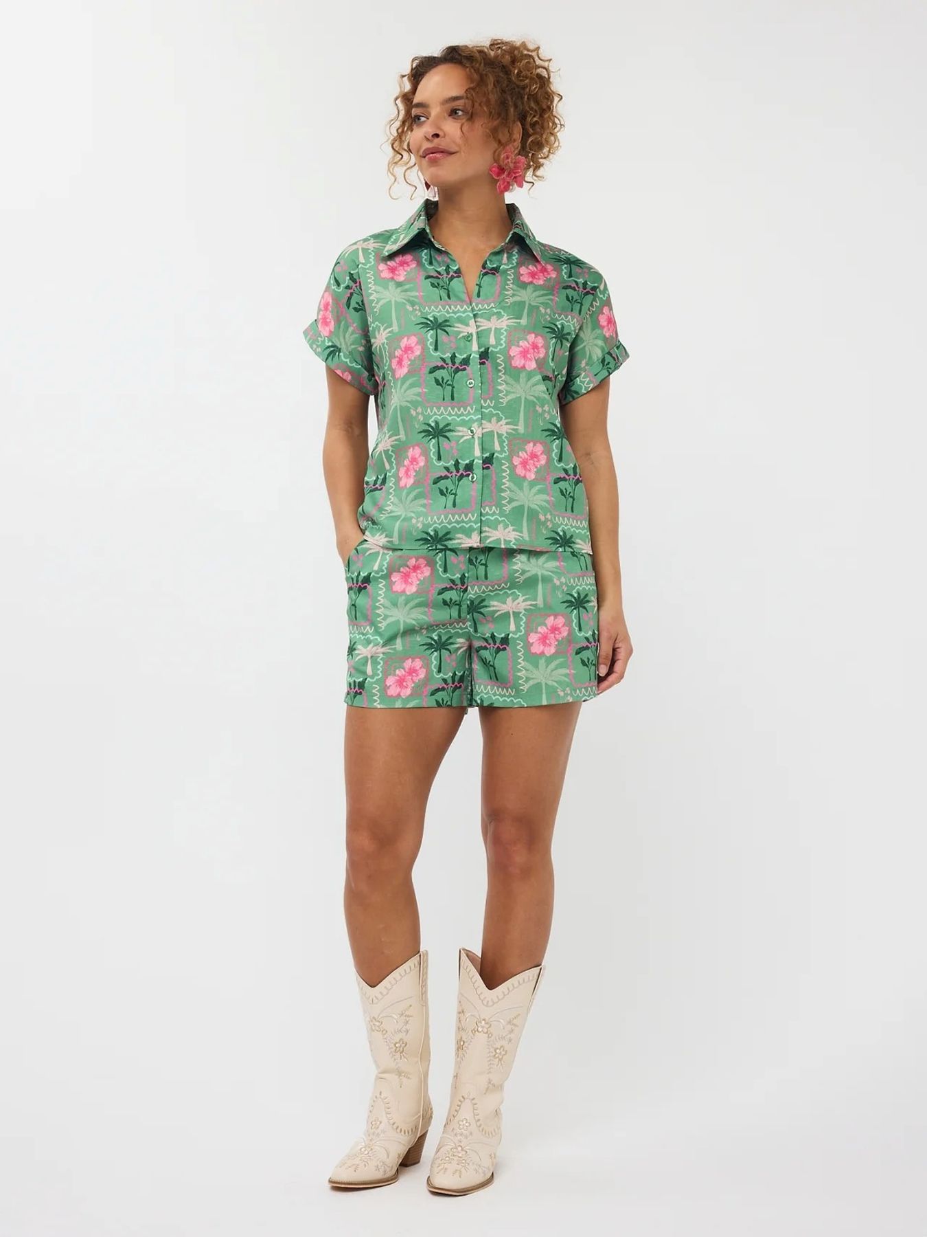 Ydence Blouse Tina Green Palms 2900156505030
