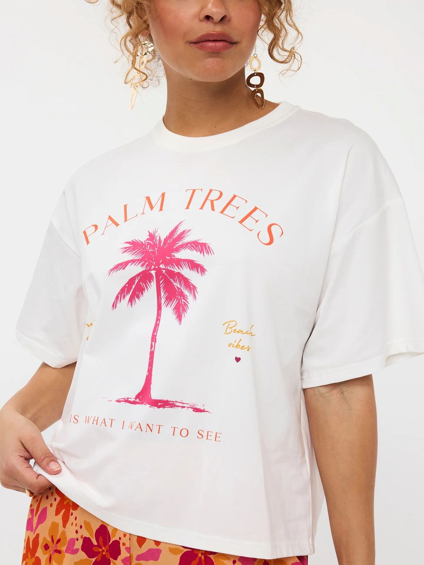 Ydence T-shirt Palm trees Off white/multi 2900156508062
