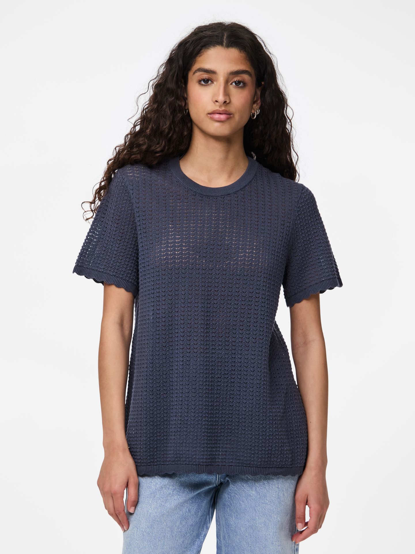 Pieces PCSCOUT SS O-NECK KNIT BC Ombre Blue 2900156515015