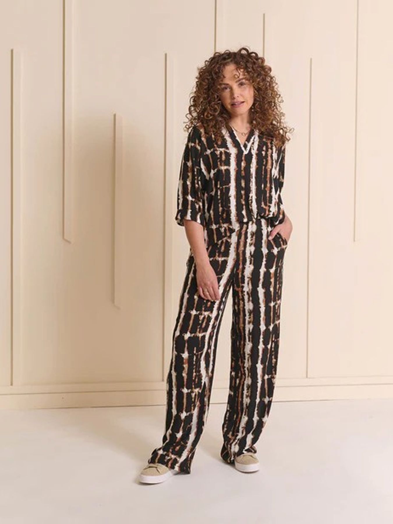 Fos Fashion 7381 Broek Rikki streep Brown 2900156531077